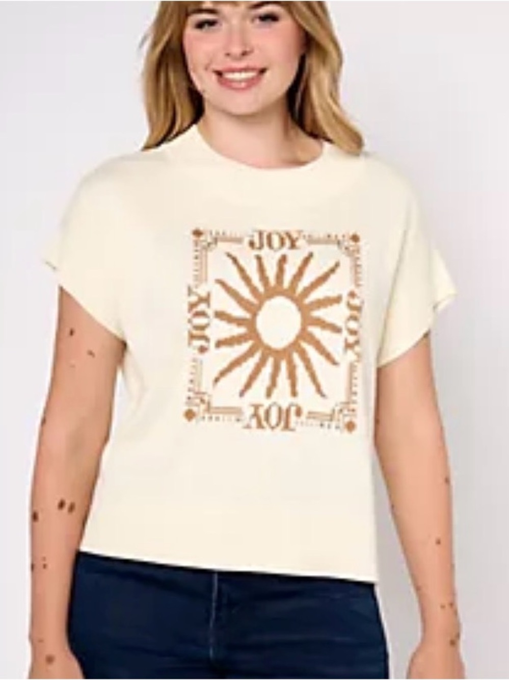 Studio Park x Amy Stran Drop Shoulder JOY Graphic Sweater Holiday